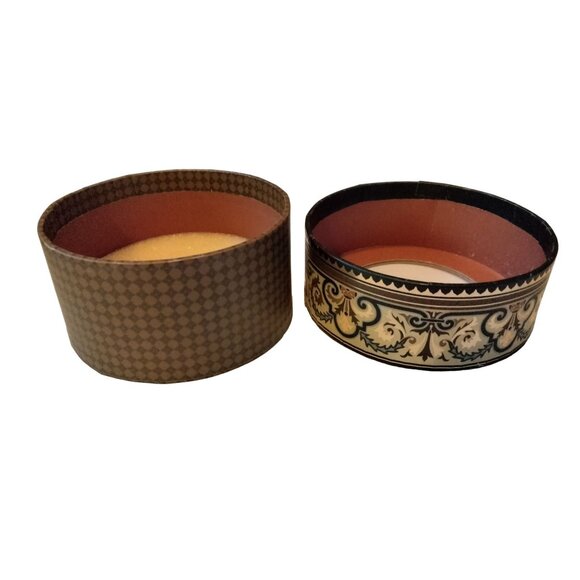 Punch Studio Trinket Gift Box Round Rococo Brown Cardboard Clear Window - Picture 3 of 11